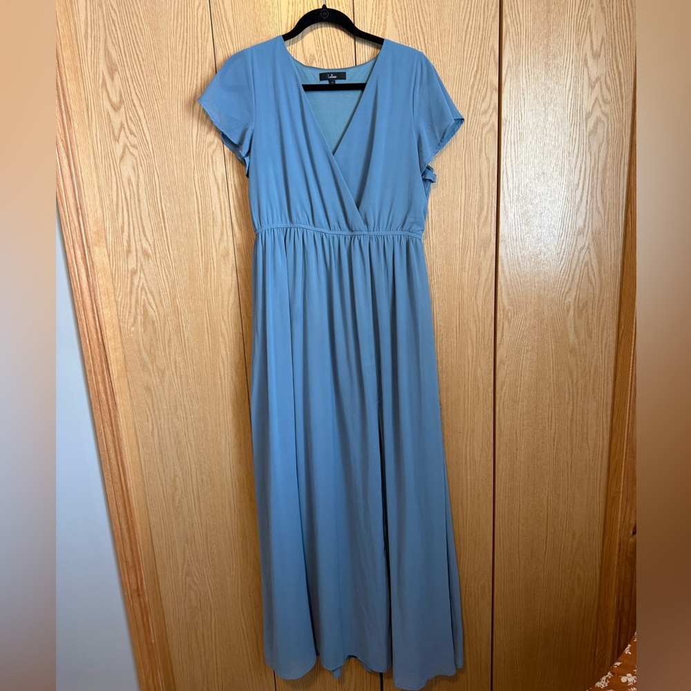 Lulu's Elegant Blue Maxi Dress